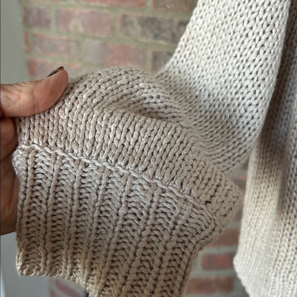 360 Sweater  Open-Front Cardigan silk/linen blend Dune NWOT - Picture 4 of 5